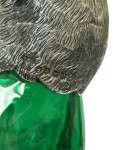 Silver Plated Duck Claret Jug - Circa 1990 - Green / Emerald Glass