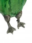 Silver Plated Duck Claret Jug - Circa 1990 - Green / Emerald Glass