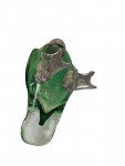 Silver Plated Duck Claret Jug - Circa 1990 - Green / Emerald Glass