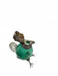 Silver Plated mounted on Green glass decanter, in the form of a Parrot / Cockatoo - Circa 1990 - Liqueur Jug