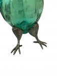 Silver Plated mounted on Green glass decanter, in the form of a Parrot / Cockatoo - Circa 1990 - Liqueur Jug