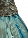 Victorian Style Silver Plated Standing Parrot / Cockatoo Claret Jug with light blue Glass Body