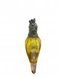 Victorian Style Silver Plated Standing Parrot / Cockatoo Claret Jug with Gold / Yellow Glass Body