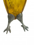 Victorian Style Silver Plated Standing Parrot / Cockatoo Claret Jug with Gold / Yellow Glass Body