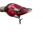 Silver Plated mounted on cranberry glass decanter, in the form of a Parrot / Cockatoo - Circa 1990 - Liqueur Jug