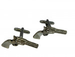 Pair of Sterling Silver & Mother of Pearl (MOP) Pistol Cufflinks