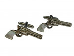Pair of Sterling Silver & Mother of Pearl (MOP) Pistol Cufflinks