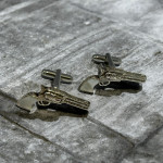 Pair of Sterling Silver & Mother of Pearl (MOP) Pistol Cufflinks