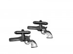 Pair of Sterling Silver & Mother of Pearl (MOP) Pistol Cufflinks