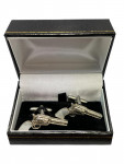 Pair of Sterling Silver & Mother of Pearl (MOP) Pistol Cufflinks