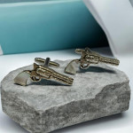 Pair of Sterling Silver & Mother of Pearl (MOP) Pistol Cufflinks