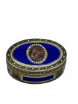 A 19th century French silver-gilt and enamel snuff box