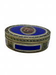 A 19th century French silver-gilt and enamel snuff box