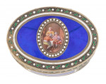 A 19th century French silver-gilt and enamel snuff box