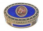 A 19th century French silver-gilt and enamel snuff box