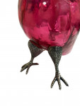 Silver Plated mounted on Cranberry glass decanter, in the form of a Parrot / Cockatoo - Circa 1990
