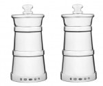 Set of Silver Hallmarked Churn Style 3.75 inch Salt Grinder and Silver Pepper Grinder
