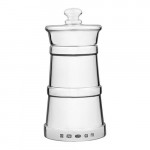 Set of Silver Hallmarked Churn Style 3.75 inch Salt Grinder and Silver Pepper Grinder