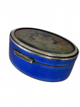 Silver & Enamel Box with Tapestry Lid - Circa 1910 - 1920