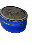Silver & Enamel Box with Tapestry Lid - Circa 1910 - 1920