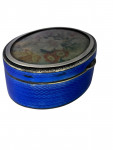 Silver & Enamel Box with Tapestry Lid - Circa 1910 - 1920