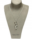 Solid Silver Polished 4 Pebble Pendant on a Chain