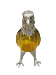 Victorian style silver plated claret jug in the form of a standing eagle (gold / yellow glass)