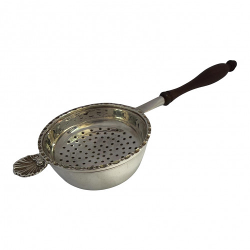 Solid Silver Tea Strainer with Wooden Handle - Londond- 1977by Da-Mar Silverware