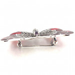 Sterling Silver Art Nouveau Style Butterfly Brooch  With Amethyst Enamel And Marcasite.