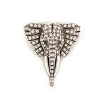 Sterling Silver Elephant Pin Brooch With Crystals