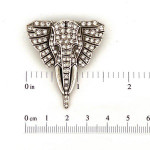 Sterling Silver Elephant Pin Brooch With Crystals