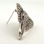 Sterling Silver Elephant Pin Brooch With Crystals