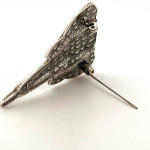 Sterling Silver Elephant Pin Brooch With Crystals