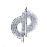 Sterling Silver Elegant Pin Brooch Art Deco Style With Black Enamel And Crystals