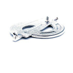 Sterling Silver Elegant Pin Brooch Art Deco Style With Black Enamel And Crystals
