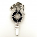 Sterling Silver Panther Brooch Art Deco Style With Onyx Emerald Eyes Marcasite Pearl And Crystal Drop