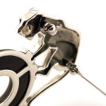 Sterling Silver Panther Brooch Art Deco Style With Onyx Emerald Eyes Marcasite Pearl And Crystal Drop