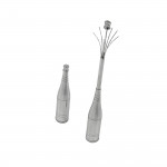 Sterling Silver Champagne Bottle Swizzle Stick With Retractable Stirrer