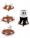 SILVER PLATED BOTTLE COASTER  WITH ELEPHANTS