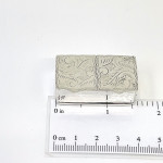 Solid Silver Rectangular Double Compartment Engraved Top Pill Box