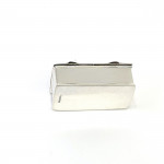 Solid Silver Rectangular Double Compartment Engraved Top Pill Box