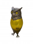 LARGE GOLD GLASS AND SILVER PLATED OWL CLARET JUG. Circa 1990