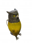 LARGE GOLD GLASS AND SILVER PLATED OWL CLARET JUG. Circa 1990