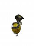 LARGE GOLD GLASS AND SILVER PLATED OWL CLARET JUG. Circa 1990