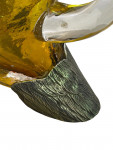 LARGE GOLD GLASS AND SILVER PLATED OWL CLARET JUG. Circa 1990