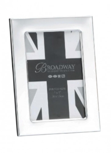 English Silver Hallmarked 7″x 5″  Mondern / Contemporary Photo Frame - Wood Back