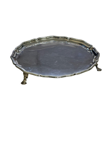 Solid Silver 9 1/2" Salver - London - 1903 by Hawkworth & Eyre