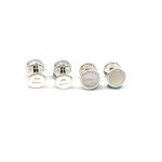 Set Of Four Dress Shirt Studs With Mother Of Pearl Inlay