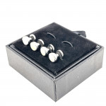 Set Of Four Dress Shirt Studs With Mother Of Pearl Inlay