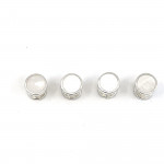 Set Of Four Dress Shirt Studs With Mother Of Pearl Inlay